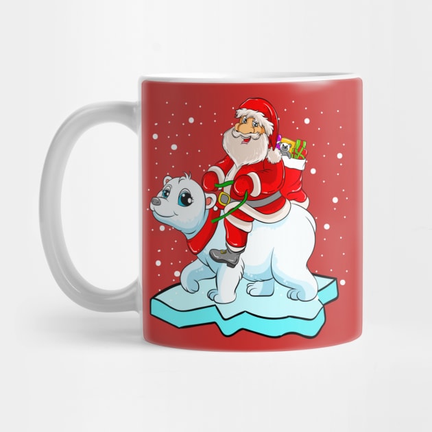 Santa Riding Panda Bear Christmas by E